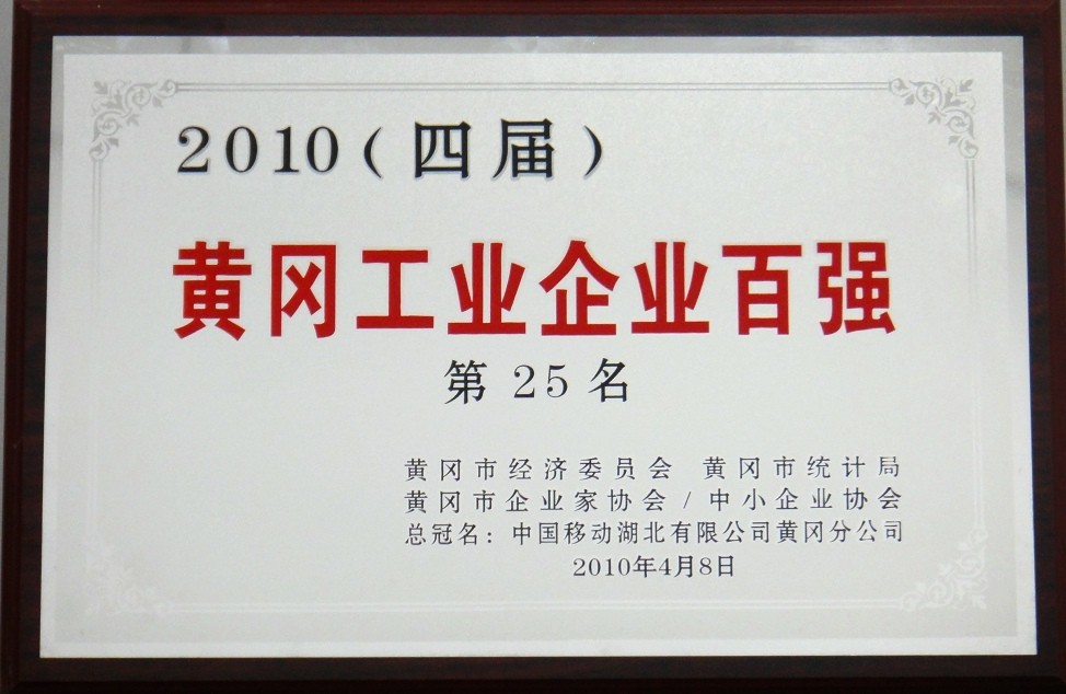 2010年黃岡工業企業百強(黃岡亞東) 2010年黃岡工業企業百強(黃岡亞東)