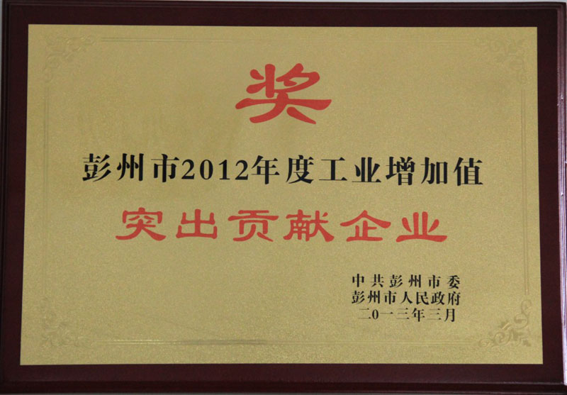 工業增加值突出貢獻獎(四川亞東) 工業增加值突出貢獻獎(四川亞東)