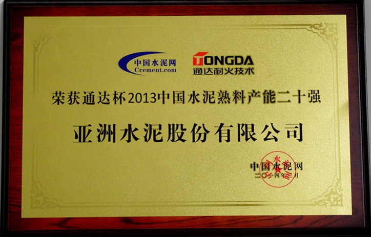 2013年水泥熟料產能前20強 2013年水泥熟料產能前20強