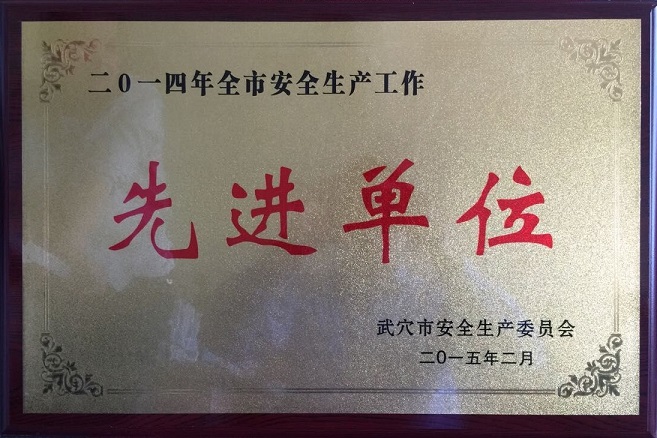 2014年全市安全生產工作先進單位(黃岡亞東) 2014年全市安全生產工作先進單位(黃岡亞東)